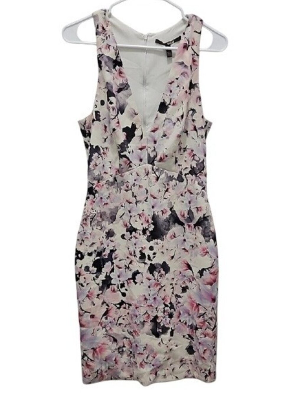 Gabriela Cadena Pink Floral Bloom 100% Silk Dress USA Women's Sheath Lined